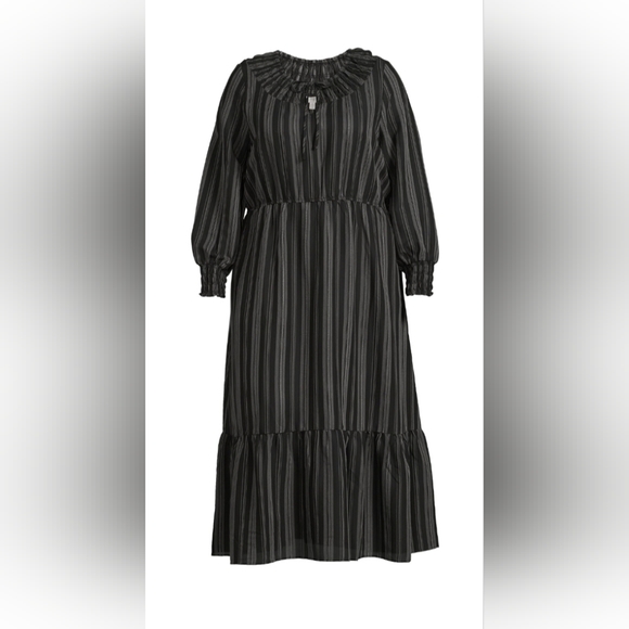 Terra &Sky Women's Plus Peasant Tiered Long Sleeve Maxi Dress, Size 3X - Picture 1 of 1